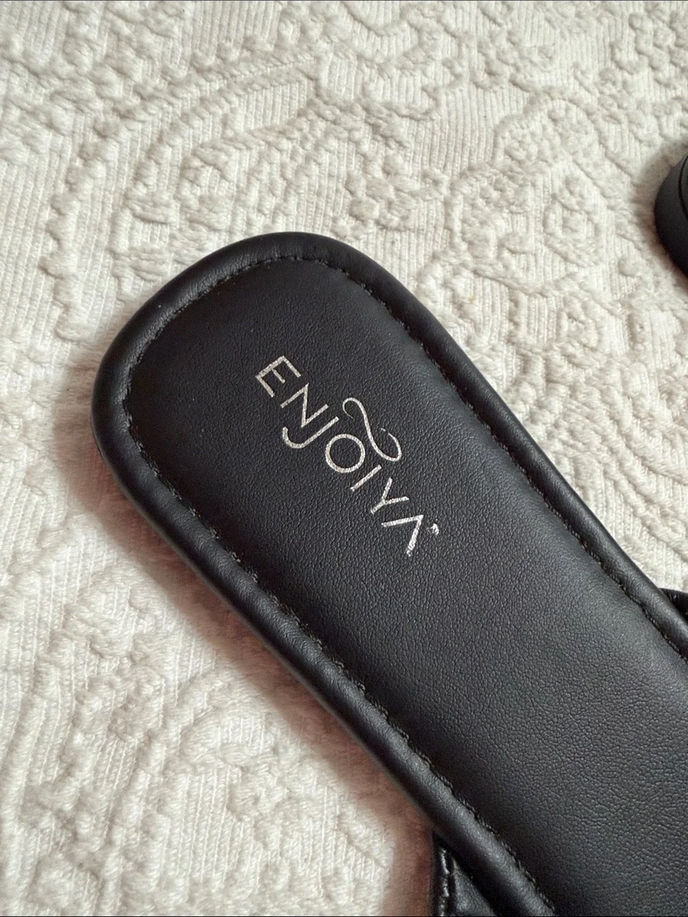 Enjoiya Black Leather Slide Mules Size 9/41